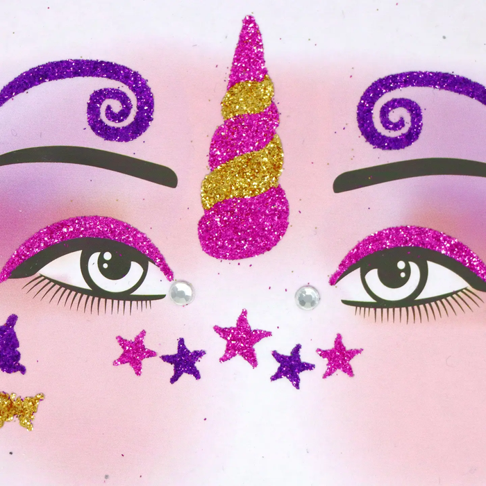 PINK POPPY: DREAMY UNICORN SPARKLING FACE STICKERS (21-PIECE)