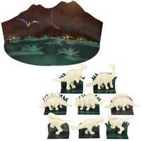 GLOW-IN-THE-DARK 3D DINOSAURS (9-PIECE)
