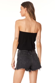 BOBI: BEACH GAUZE TUBE TOP - BLACK