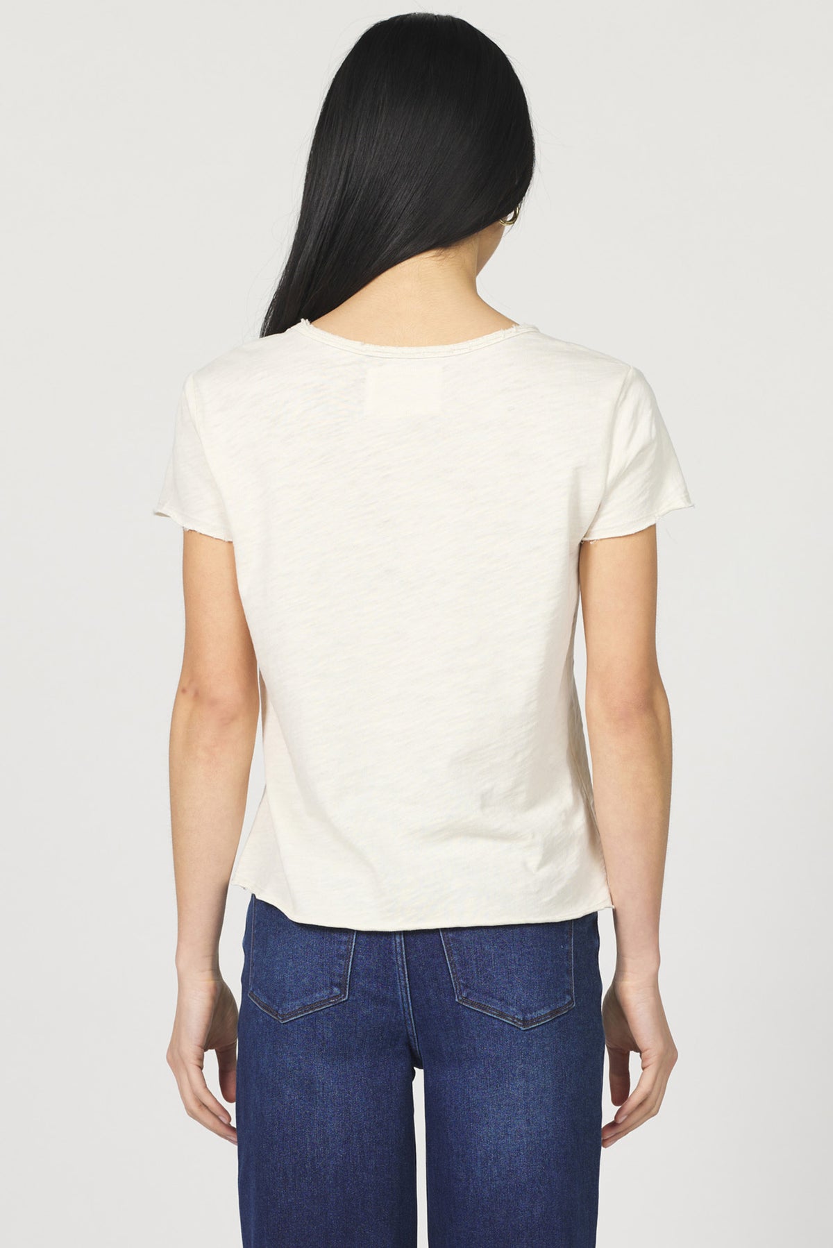 DEAR JOHN: VANYA V-NECK RELAXED FIT TEE - WHITECAP GRAY