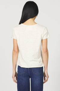 DEAR JOHN: VANYA V-NECK RELAXED FIT TEE - WHITECAP GRAY