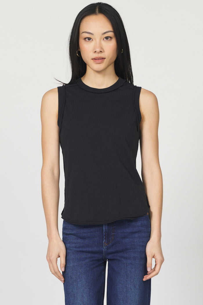 DEAR JOHN: ZO RAW EDGE TANK - BLACK