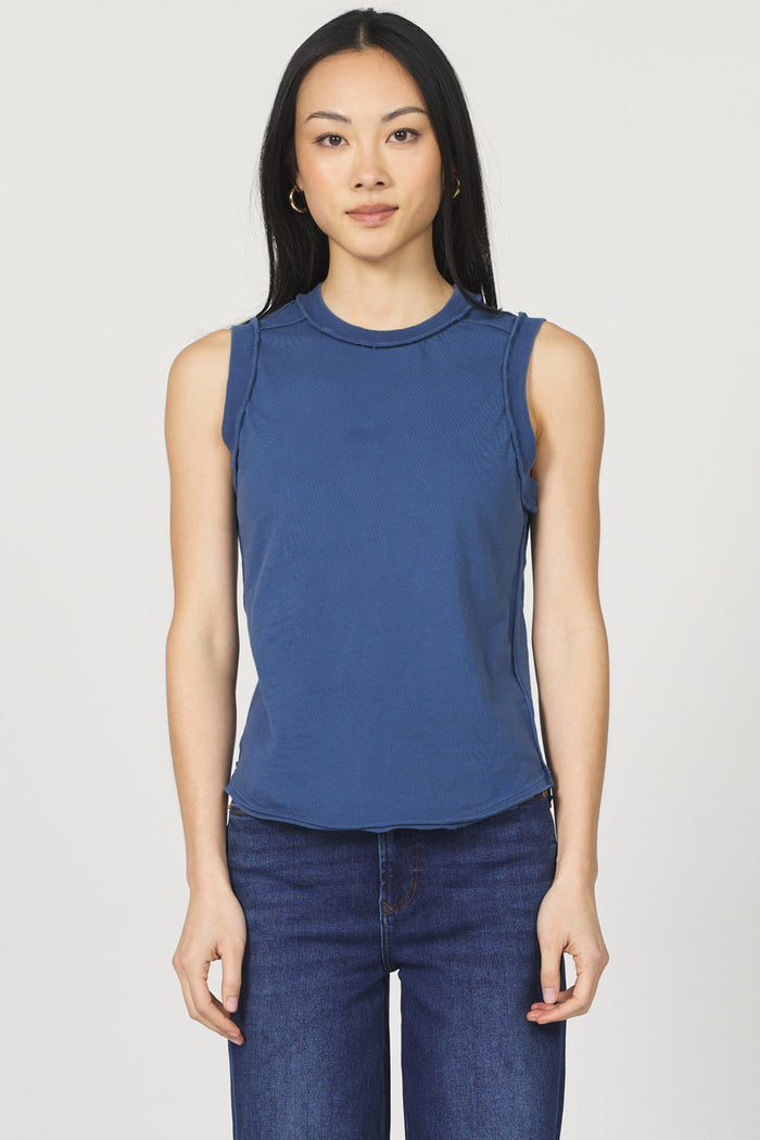 DEAR JOHN: ZO RAW EDGE TANK - VINTAGE INDIGO