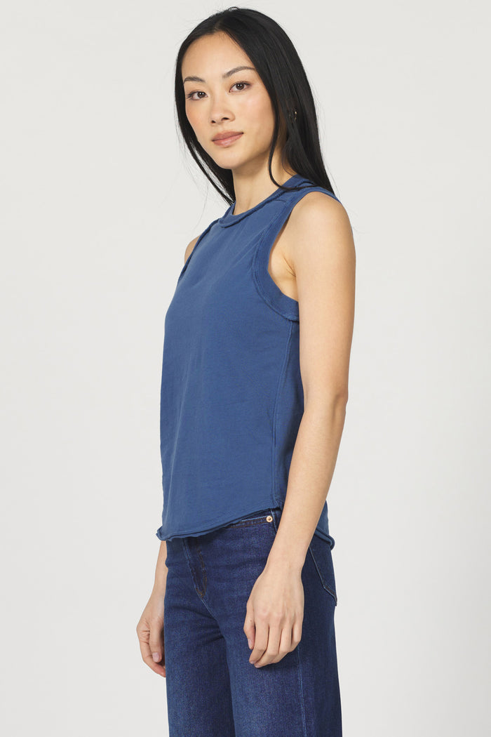 DEAR JOHN: ZO RAW EDGE TANK - VINTAGE INDIGO