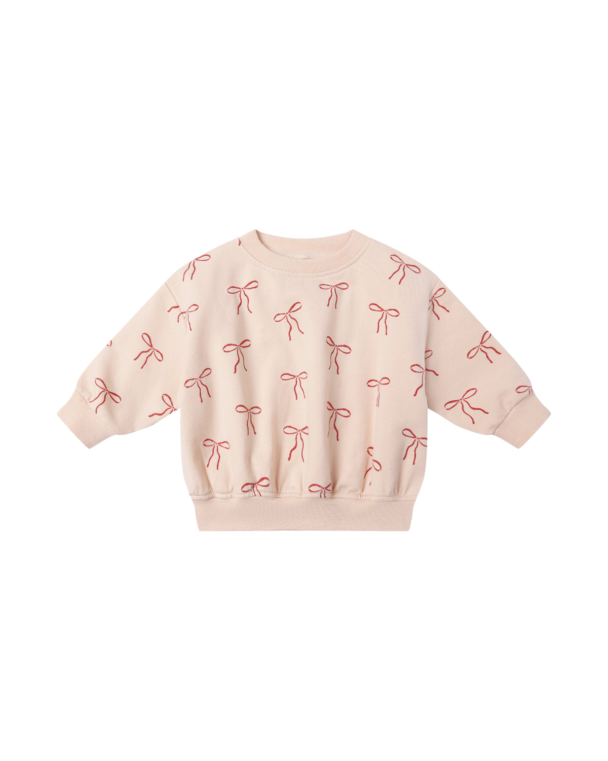 QUINCY MAE: RELAXED FLEECE SWEATSHIRT + SWEATPANT SET || RED BOWS ON ANTIQUE