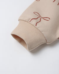 QUINCY MAE: RELAXED FLEECE SWEATSHIRT + SWEATPANT SET || RED BOWS ON ANTIQUE