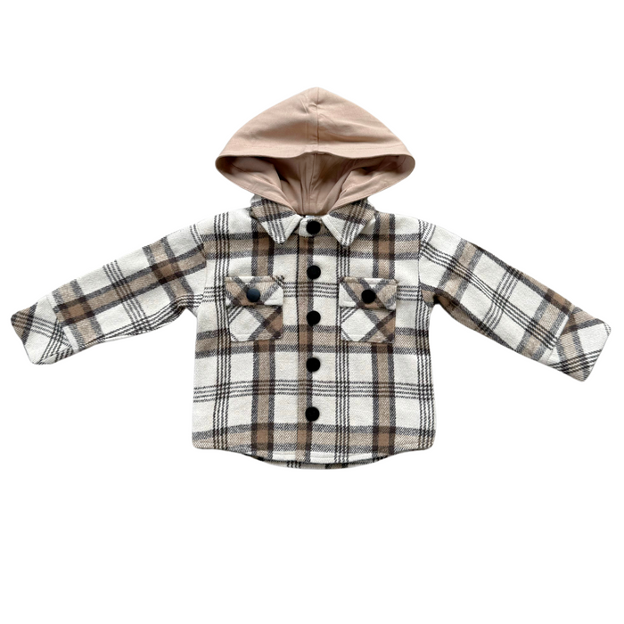 BABYSPROUTS: HOODED SHACKET - DESERT PLAID