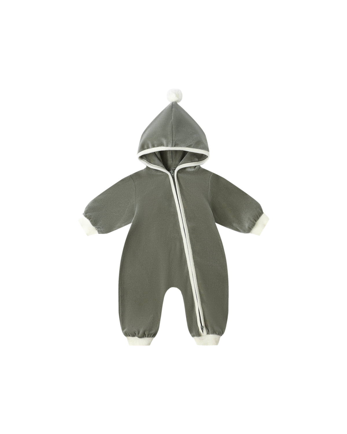 QUINCY MAE: VELOUR ZIP JUMPSUIT || FOREST