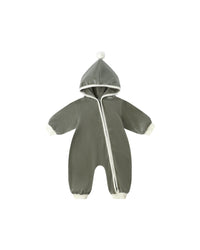 QUINCY MAE: VELOUR ZIP JUMPSUIT || FOREST