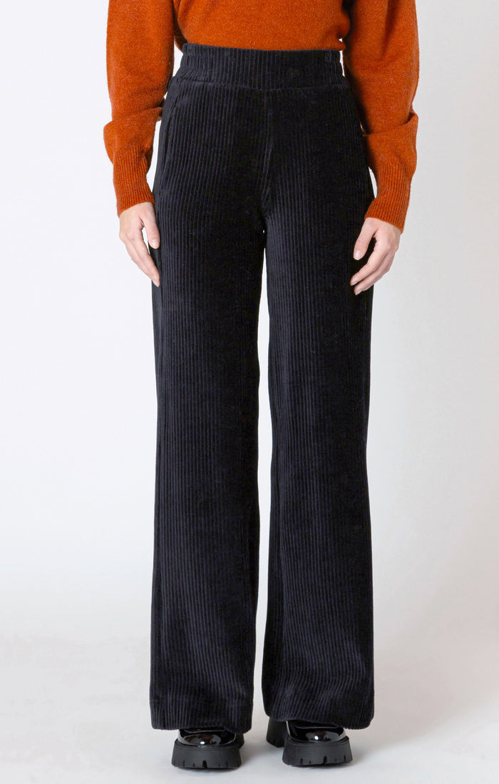 DEX: WIDE LEG CORDUROY PANT - BLACK