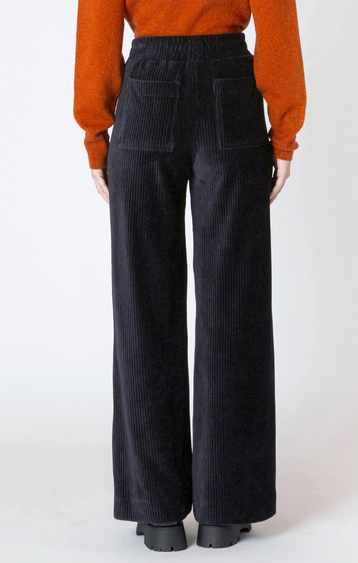 DEX: WIDE LEG CORDUROY PANT - BLACK