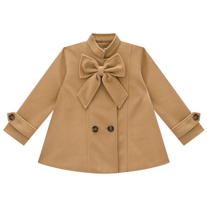 MILON: PEACOAT WITH REMOVABLE BOW - TAMARIND
