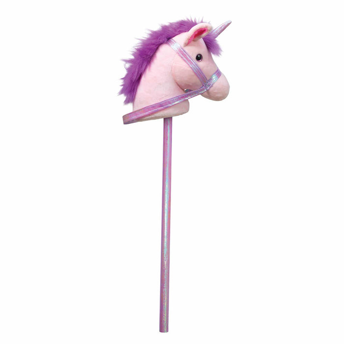STARLIGHT UNICORN MUSICAL LIGHT UP RIDE-ON STICK HORSE WITH COLOR CHANGING LIGHT UP HORN