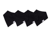 COPPER PEARL: BLACK BASICS BABY BANDANA BIBS (4-PACK)