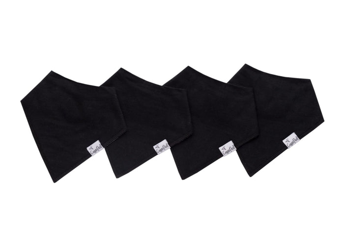COPPER PEARL: BLACK BASICS BABY BANDANA BIBS (4-PACK)