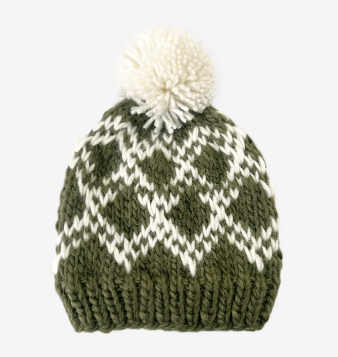 THE BLUEBERRY HILL: DIAMOND FAIR ISLE HAT - OLIVE