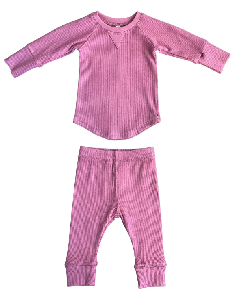 BABYSPROUTS: RIBBED TOP & LEGGING SET - BERRY