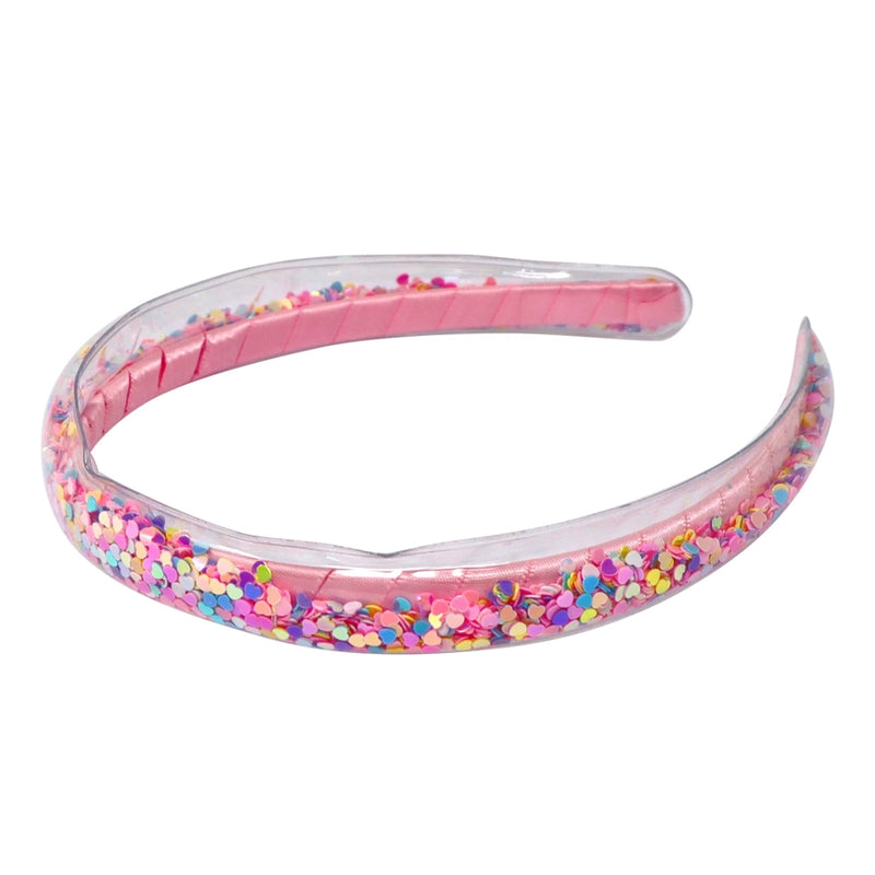 PINK POPPY: RAINBOW HEARTS GLITTER HEADBAND