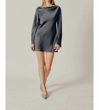 DELUC: LIGUSTRUM LONG SLEEVE DRESS - ONYX GREY