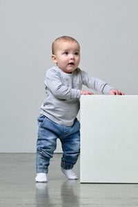 LITTLE BIPSY: BABY DENIM JOGGER - LIGHT WASH