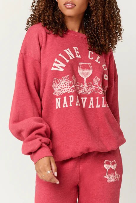 PROJECT SOCIAL T: NAPA WINE CLUB SWEATSHIRT - HIBISCUS