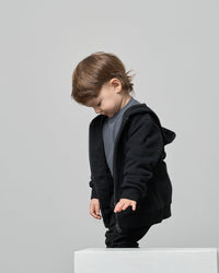 LITTLE BIPSY: CLASSIC ZIP HOODIE - BLACK