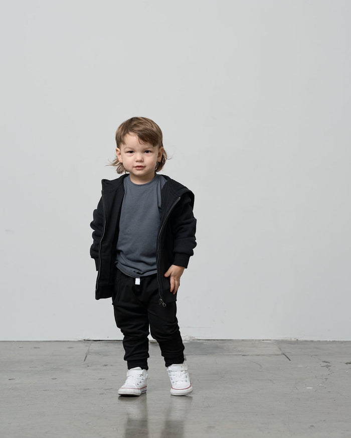 LITTLE BIPSY: CLASSIC ZIP HOODIE - BLACK