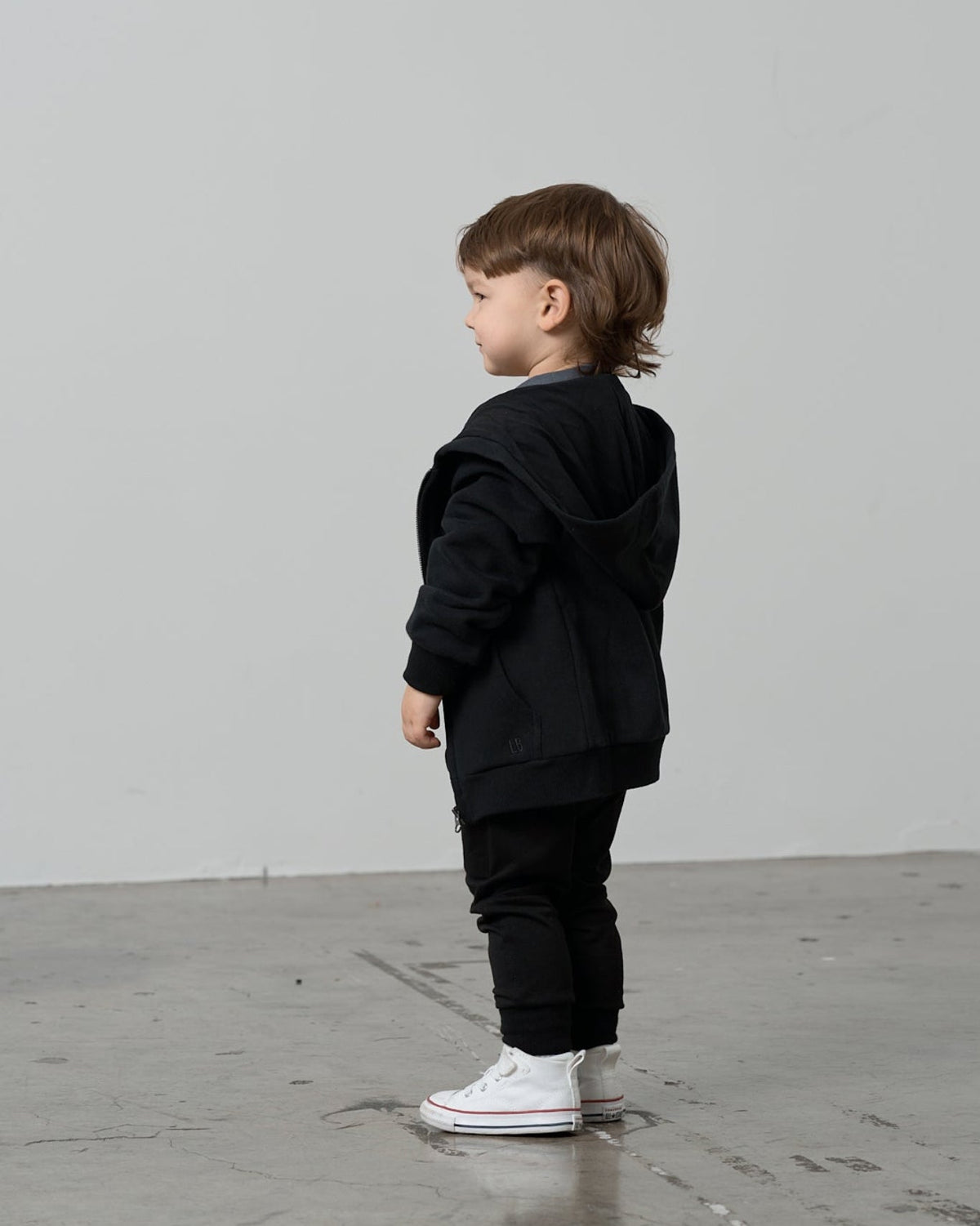 LITTLE BIPSY: CLASSIC ZIP HOODIE - BLACK