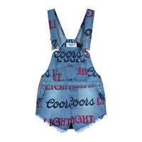 *PREORDER* THE LAUNDRY ROOM: COORS LIGHT BIG COLORS LOGO PRINTED DENIM SHORTALL - SALTON SEA