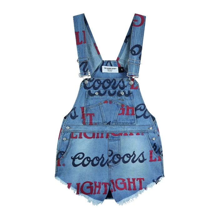 *PREORDER* THE LAUNDRY ROOM: COORS LIGHT BIG COLORS LOGO PRINTED DENIM SHORTALL - SALTON SEA