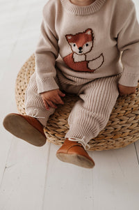 BABYSPROUTS: KNIT HOODIE & KNIT PANT SET - SAND