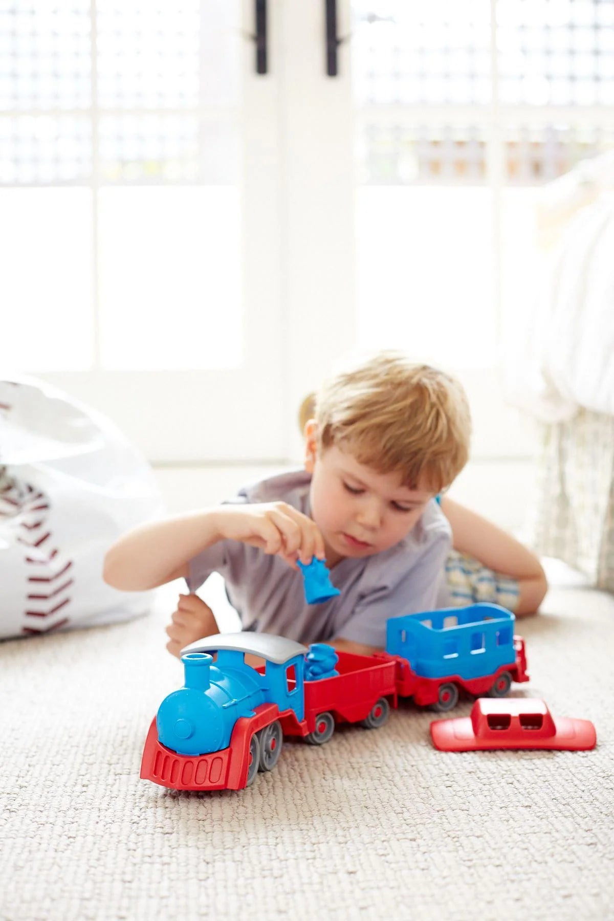 GREEN TOYS: TRAIN SET - BLUE/RED