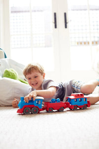 GREEN TOYS: TRAIN SET - BLUE/RED