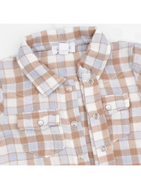 ANGEL DEAR: WESTERN PLAID SHORT SLEEVE WESTERN PEARL SNAP SHIRT