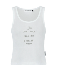 THE LAUNDRY ROOM: BUY ME A DRINK RIB TANK - WHITE