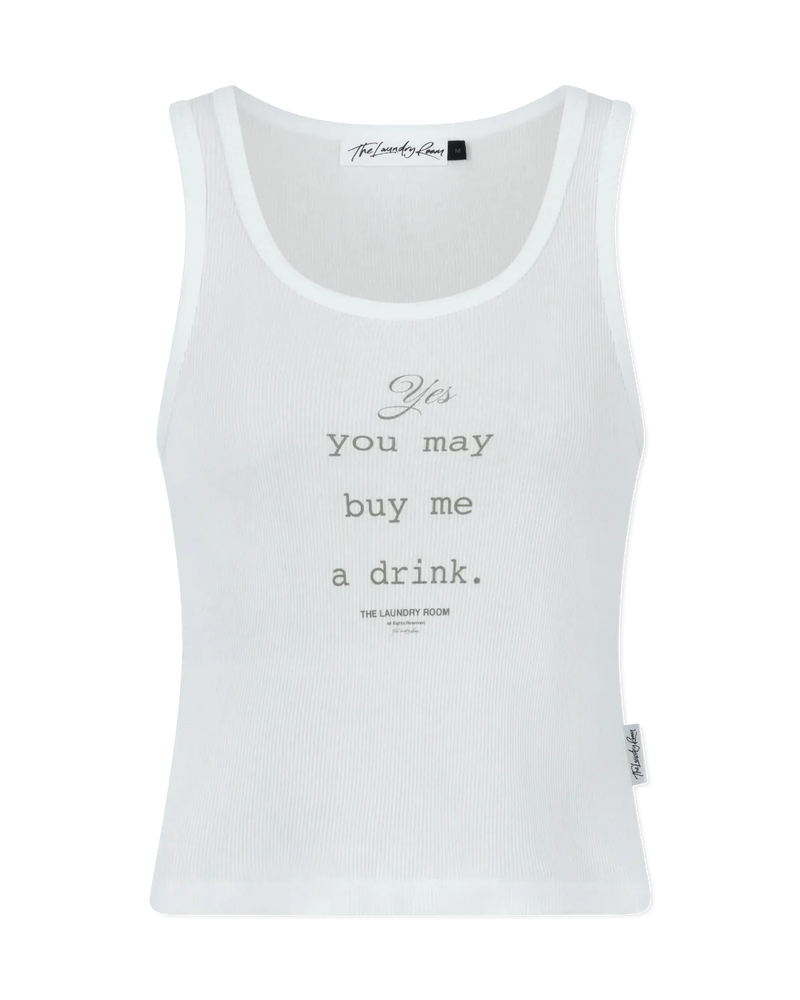 THE LAUNDRY ROOM: BUY ME A DRINK RIB TANK - WHITE