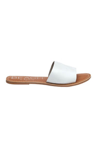 BEACH BY MATISSE: CABANA SLIDE SANDAL - WHITE LEATHER