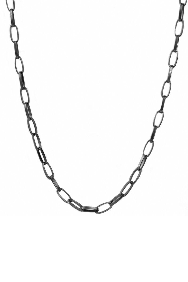 HEMATITE: OVAL LINK CHAIN NECKLACE