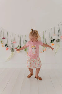 BABYSPROUTS: GIRL'S SHORT SLEEVE TEE AND SKORT LLAMA SET