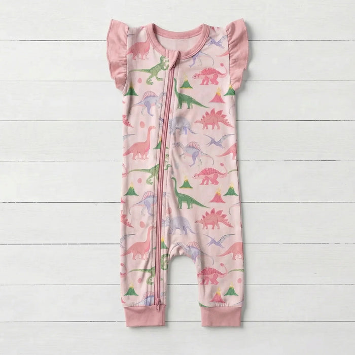 BESTAROO: ROSY REX FLUTTER SLEEVE ROMPER