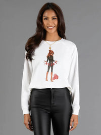 PANACHE: WHITE MERRY SEASON SWEATSHIRT