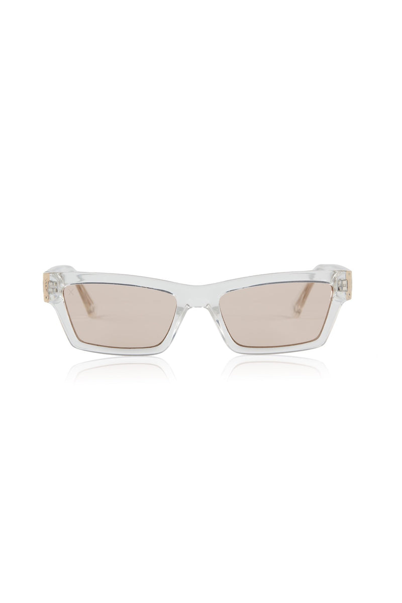 DIME: LAUREL - TRANSLUCENT LIGHT BROWN GRADIENT FLASH SUNGLASSES