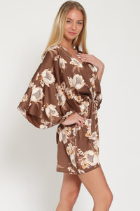 KIMONO SLEEVE ELASTIC-WAISTED ROMPER