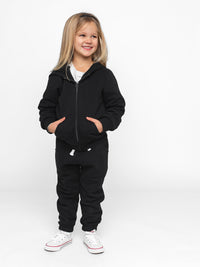 LITTLE BIPSY: CLASSIC ZIP HOODIE - BLACK