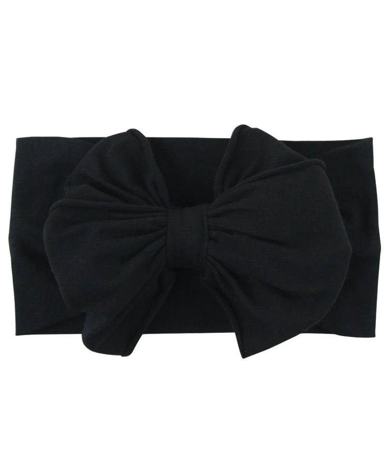 RUFFLE BUTTS: BIG BOW HEADBAND - BLACK