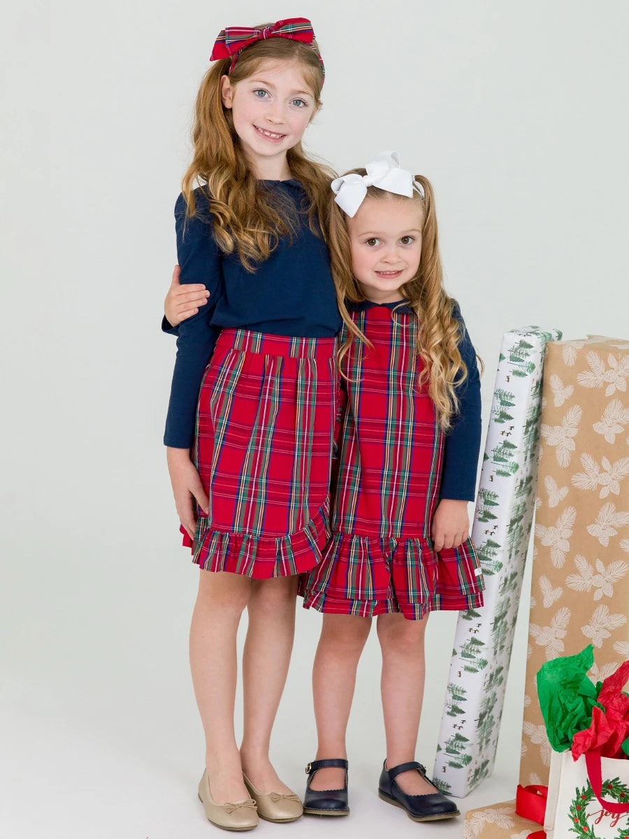 RUFFLE BUTTS: RUFFLE WRAP SKIRT - TIS THE SEASON PLAID