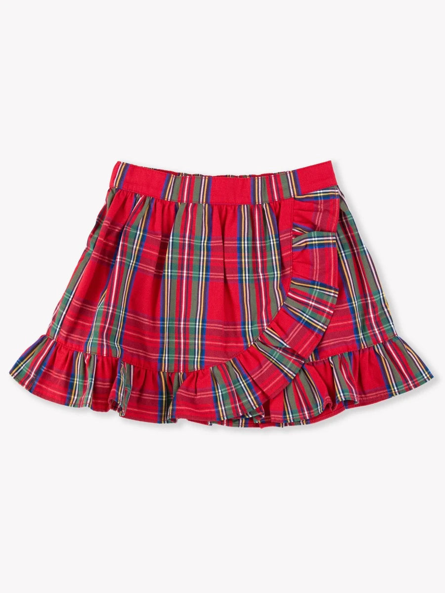 RUFFLE BUTTS: RUFFLE WRAP SKIRT - TIS THE SEASON PLAID