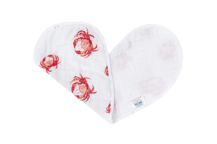 LITTLE HOMETOWN: PINK CRAB 2-IN-1 BABY BURP CLOTH & BIB COMBO