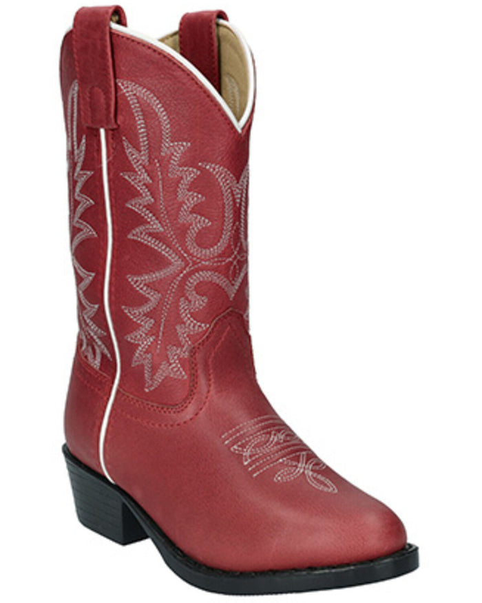 SMOKY MOUNTAIN BOOTS: YOUTH GIRLS' DENVER COWBOY BOOTS - FADED RED