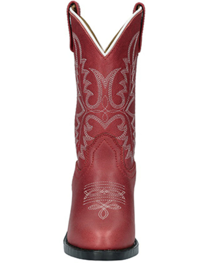 SMOKY MOUNTAIN BOOTS: YOUTH GIRLS' DENVER COWBOY BOOTS - FADED RED
